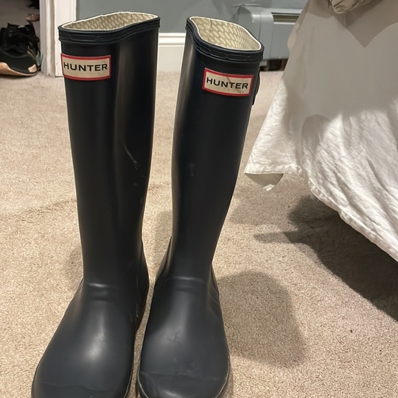 Hunter Original Navy Blue Rain Boots - Picture 1 of 6